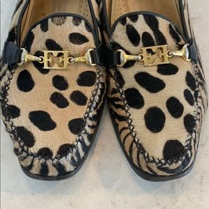 Escada Leopard-Print Moccasin-Style Loafers
